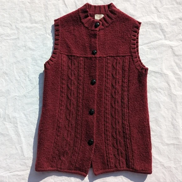 Haggar Jackets Coats Haggar Burgundy Red Button Front Wool